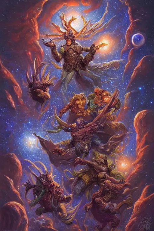 Prompt: beautiful oil painting with high detail of a wise Space ent made of stars from dungeons and dragons by artgerm and R.J. Palmer and wayne reynolds art station