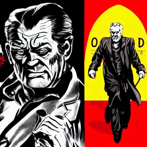 Image similar to milos zeman as sin city character drawn by frank miller