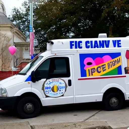 Prompt: FBI Ice Cream van