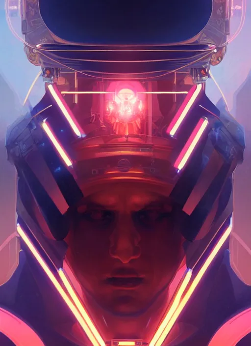 Image similar to symmetry!! portrait of napoleon bonaparte, sci - fi, tech wear, glowing lights!! intricate, elegant, highly detailed, digital painting, artstation, concept art, smooth, sharp focus, illustration, art by artgerm and greg rutkowski and alphonse mucha