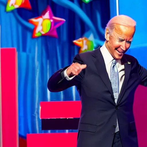 Image similar to joe biden slimed at the kids choice awards