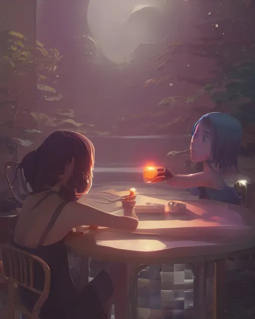 Prompt: highly detailed vfx espresso, stephen bliss, unreal engine, loish, rhads, beeple, makoto shinkai and lois van baarle, ilya kuvshinov, rossdraws, tom bagshaw, global illumination, detailed and intricate environment