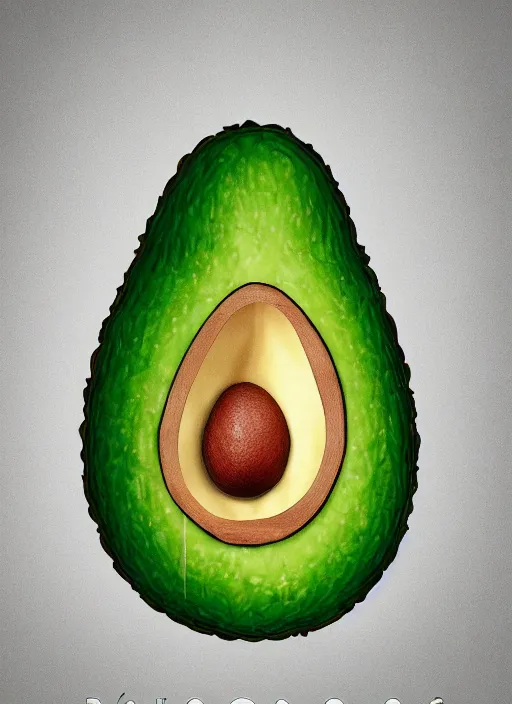 Image similar to an avocado with the head of jeff goldblum in a movie poster