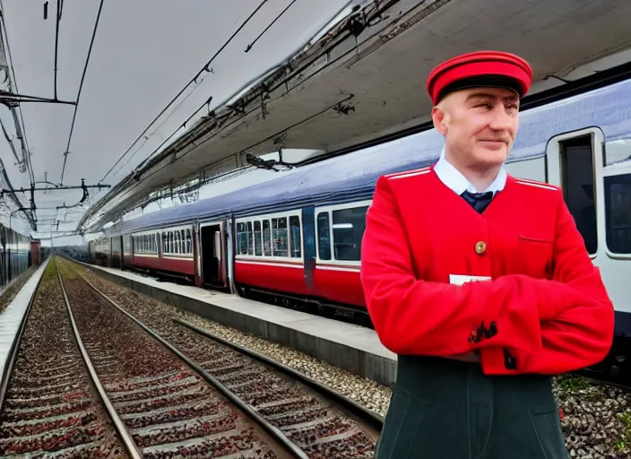 Image similar to train driver of the Russian Railways