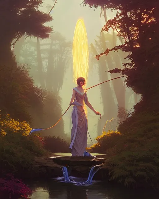 Prompt: highly detailed vfx portrait of a mage casting water magic, unreal engine, greg rutkowski, loish, rhads, beeple, makoto shinkai and lois van baarle, ilya kuvshinov, rossdraws, tom bagshaw, alphonse mucha, global illumination, detailed and intricate environment