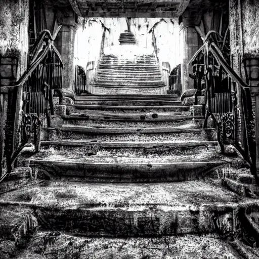 Image similar to stairway to hell, 4 k, horror, demons,