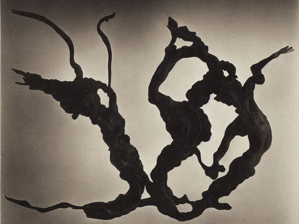 Prompt: flaming gothic japanese statue of a deity, dancing. karl blossfeldt, salvador dali