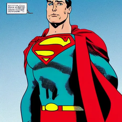 Image similar to Cary Grant as Superman in the style of Frank Quitely,