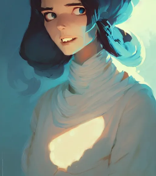 Prompt: portrait princess working as a healer, dnd character, by atey ghailan, by greg rutkowski, by greg tocchini, by james gilleard, by joe fenton, by kaethe butcher, dynamic lighting, gradient light blue, brown, blonde cream and white color scheme, grunge aesthetic