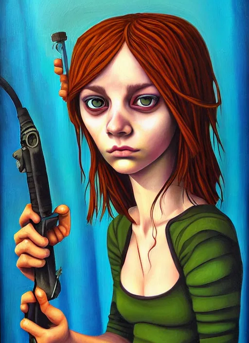 Prompt: a portrait of a pretty sewer punk young lady by aaron jasinski