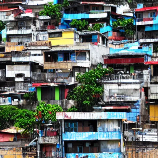 Image similar to a favela world, cinematic