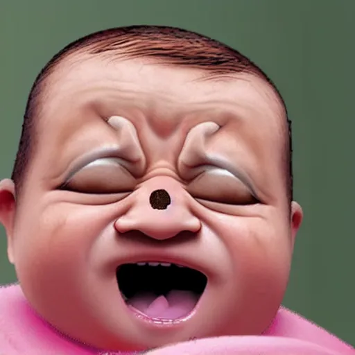 Image similar to cursed emoji baby crying meme