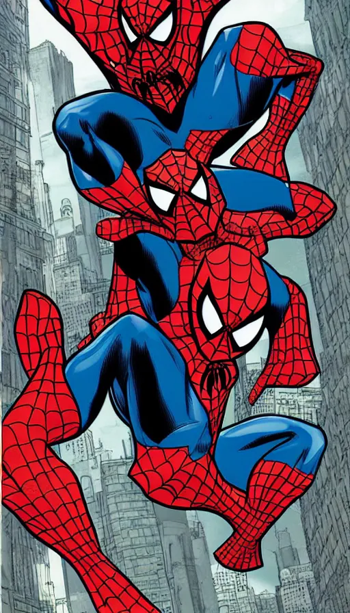 Image similar to comic book cover art of spiderman
