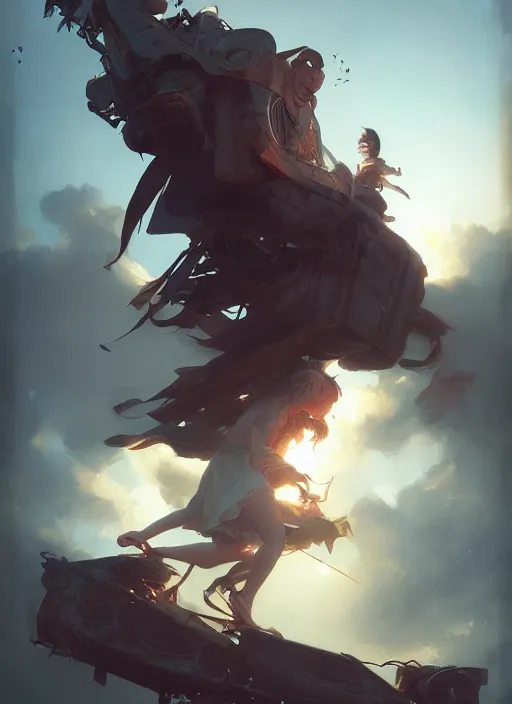 Prompt: bounce house photorealistic movie still by michael komarck, greg rutkowski, victo ngai, artgerm, willem claesz heda and j. dickenson