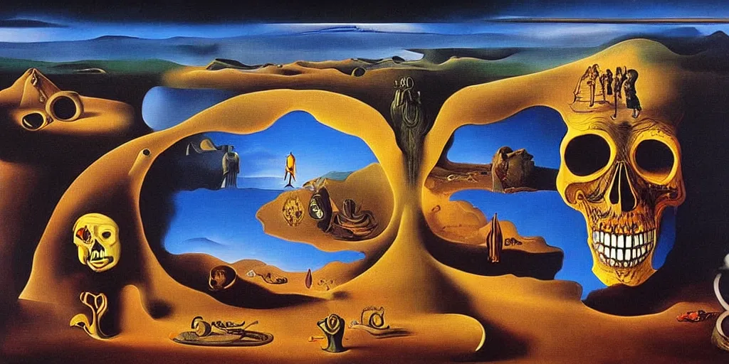 Image similar to the world between death and life, surrealistic detailed painting, by damien gilley and salvador dali