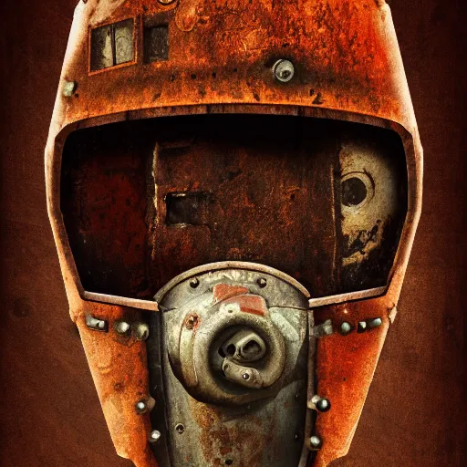 Prompt: old friendly rusted robot, portrait, 4 k