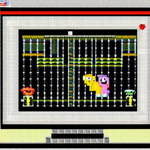 Image similar to muppets 8 - bit pixel art, atari game