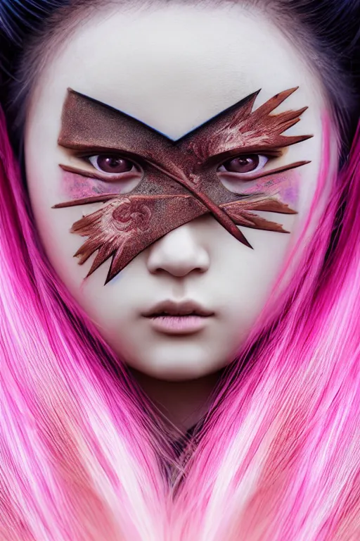 Image similar to highly detailed beautiful photo of a young female samurai, practising sword poses, symmetrical face, beautiful eyes, pink hair, realistic anime art style, 8 k, award winning photo, pastels colours, action photography, 1 / 1 2 5 shutter speed, sunrise lighting