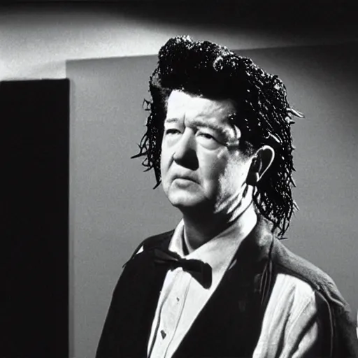 Image similar to david lynch as eraserhead cinematic hdr realistic 3 5 mm