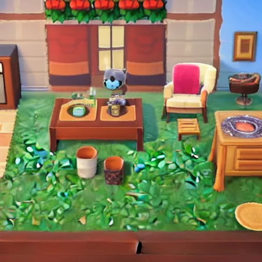 Prompt: a cozy interior design of a perfect animal crossing home