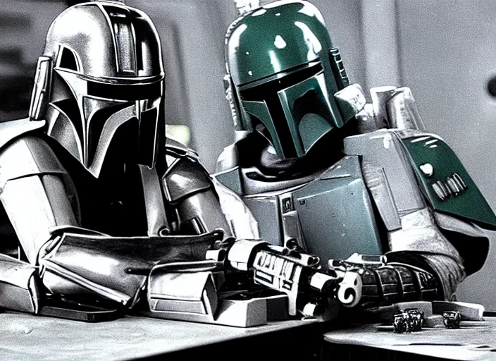 Image similar to film still of Boba Fett gambling in vegas in Star Wars The Empire Strikes Back,