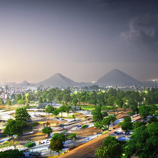 Prompt: beautiful guwahati city heavenly and peaceful landscape wide angle view, beautiful lighting, digital art , highly detailed , high contrast, beautiful lighting, award winning , trending on art station, 8k, photorealistic, unreal engine 5