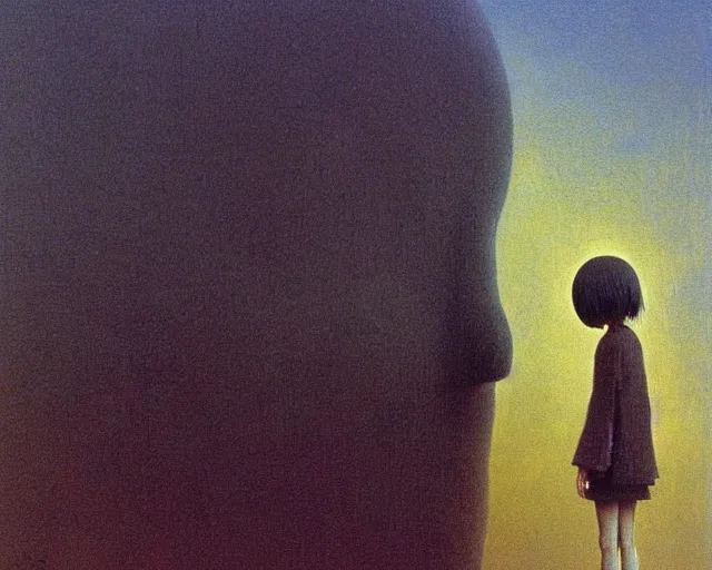 Image similar to no face from spirited away. angry art by beksinski and salvador dali