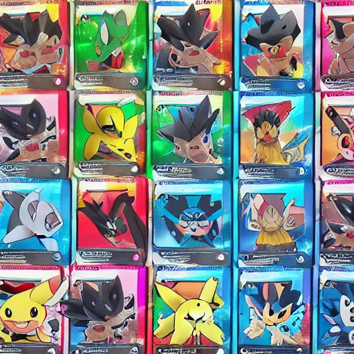 Image similar to pokemon cards with snooki, joe biden, nicki minaj, kim kardashian, osama bin laden, pokemon anime style, hd 8k image high detail, at target