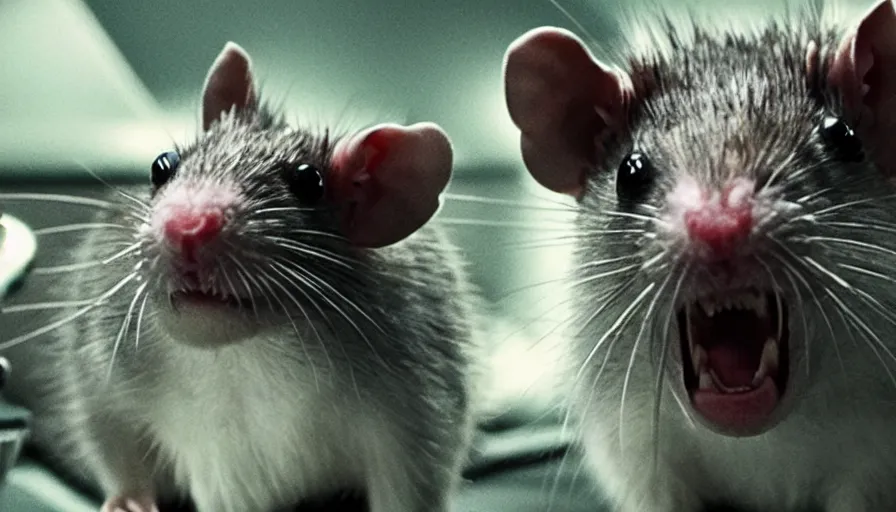 Image similar to big budget horror movie a genetically engineered rat