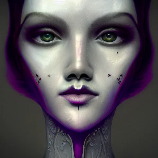 Image similar to tom bagshaw, soft painting fractal curiosities carnival, symmetry accurate features, focus, very intricate ultrafine details, black white purple volumetric lights, award winning masterpiece, octane render 8 k hd