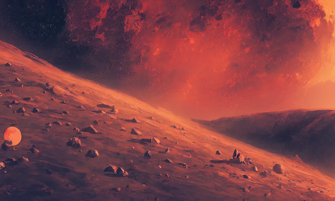 Image similar to mars and moon ground by alena aenami artworks in 4 k