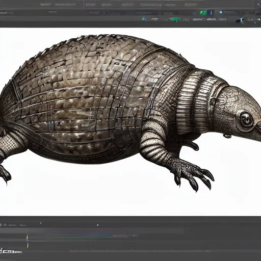 Image similar to a cybernetic armadillo, concept art, trending on art station, highly detailed