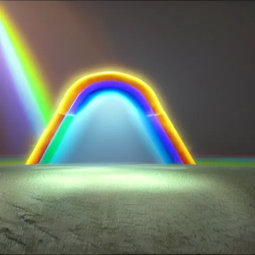 Image similar to a beam of light going through a prism and coming out as a rainbow, refracting, physics, octane render, unreal engine