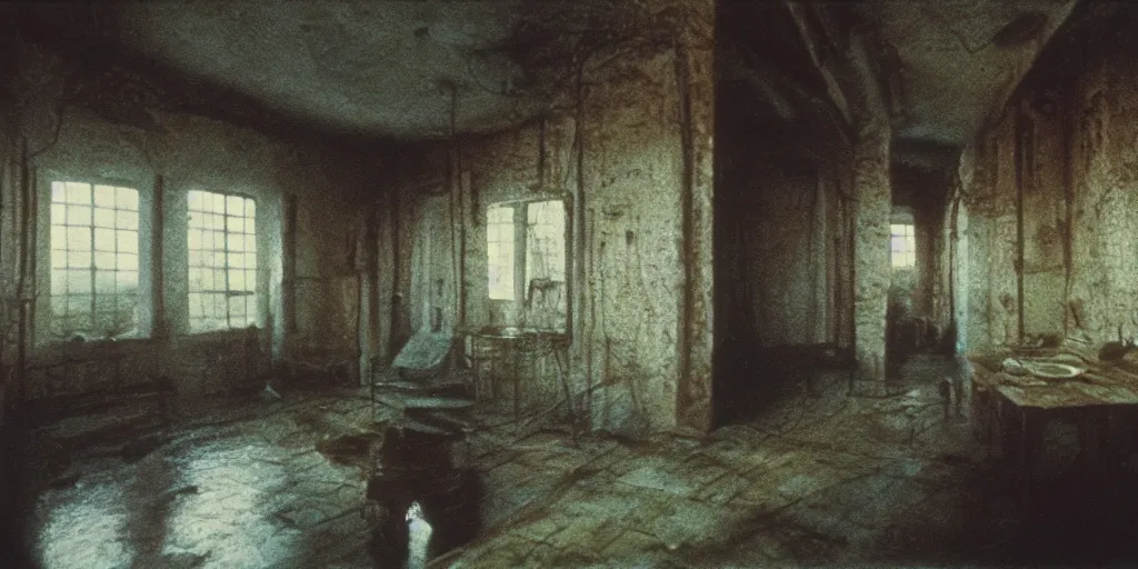 Image similar to detailed medium format photo, polaroid still from tarkovsky movie, ai artist working in his studio, haze, high production value, intricate details, 8 k resolution, hyperrealistic, hdr, photorealistic, high definition, tehnicolor, award - winning photography, masterpiece, amazing colors