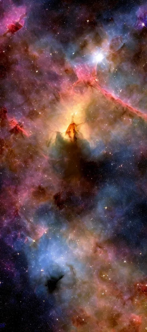 Image similar to james webb space telescope images, telescope imagery of the carina nebula, andromeda, void black, jwst 8 k wallpaper