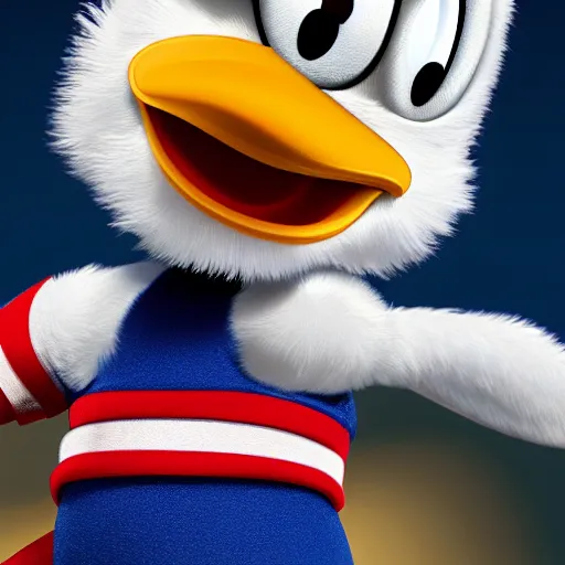 Prompt: donald duck, realistic 4k