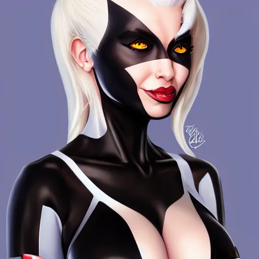 Image similar to felicia hardy as black cat, by artgerm, trending on artstation, high resolution, 4 k, highly detailed