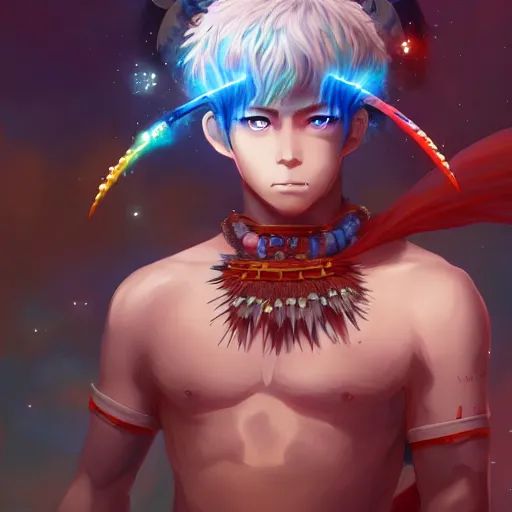 Image similar to anime portrait of Apollo24 as a shaman yedi using dark force to eliminate trump as an anime antagonist by Stanley Artgerm Lau, WLOP, Rossdraws, James Jean, Andrei Riabovitchev, Marc Simonetti, and Sakimichan, trending on artstation