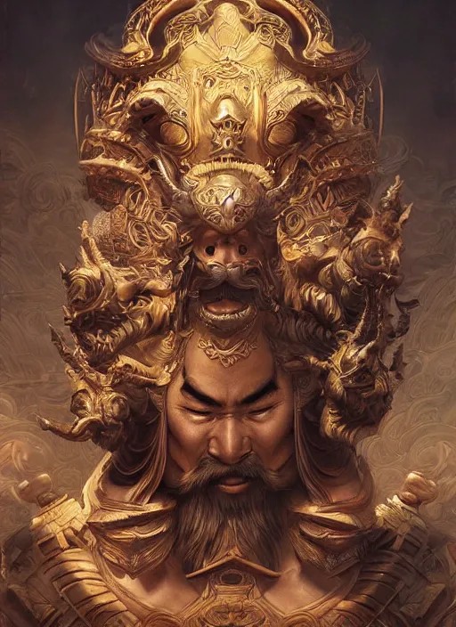 Image similar to digital painting of chinese gods, by filipe pagliuso and justin gerard symmetric, fantasy, highly detailed, realistic, intricate port