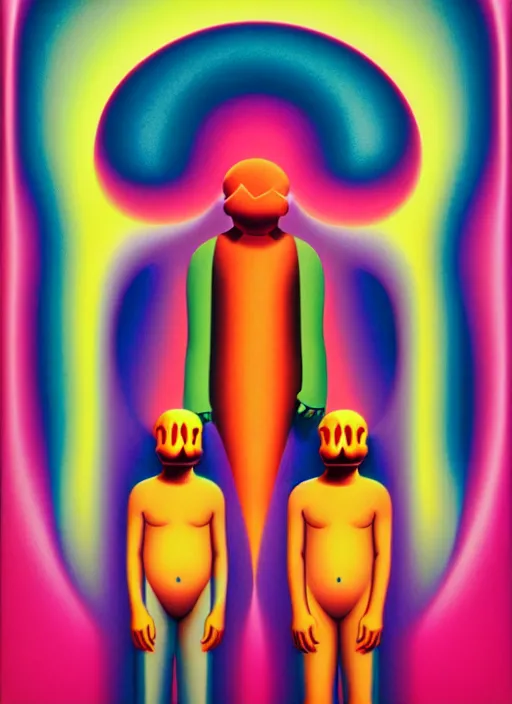 Image similar to duality of men by shusei nagaoka, kaws, david rudnick, airbrush on canvas, pastell colours, cell shaded, 8 k,