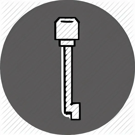 Image similar to a metal key item icon, rpg game inventory item, on the white background