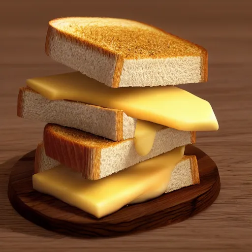 Image similar to a cheese sandwich on a wooden table, award winning, trending on artstation, unreal engine