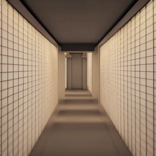 Image similar to still photo of a japanese hallway with sliding doors, highly detailed, photorealistic portrait, bright studio setting, studio lighting, crisp quality and light reflections, unreal engine 5 quality render