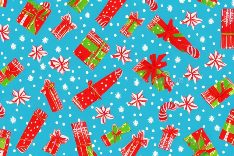 Image similar to a wrapping paper pattern with christmas print, illustration