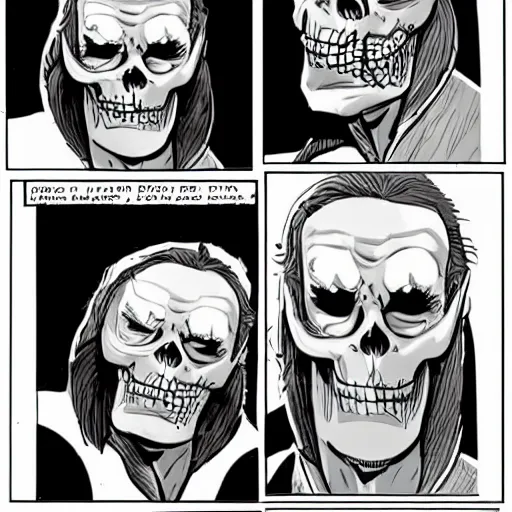 Image similar to larry - king as skeletor comic - book drawing from mad - magazine