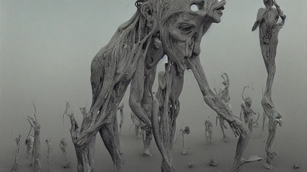 Image similar to The horrors of Big Data, surrealist horror painting by Zdzisław Beksiński