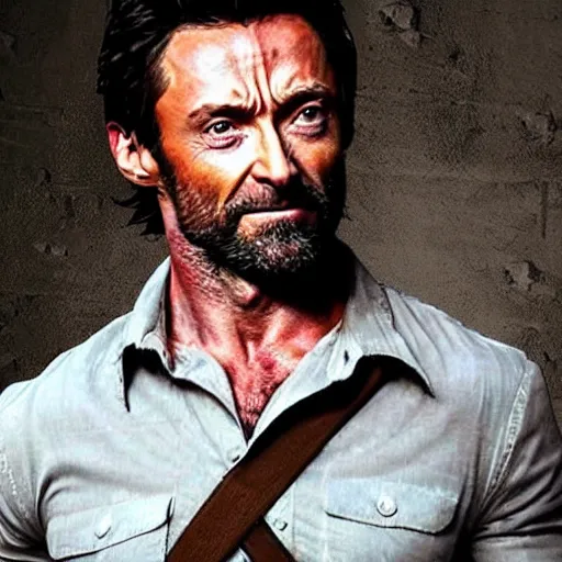 Image similar to Hugh Jackman as Rick Grimes, realistic picture