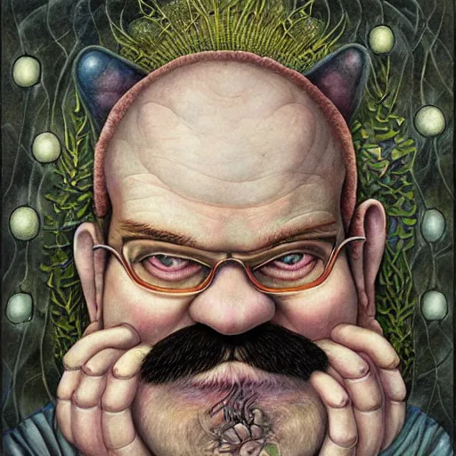 Image similar to Portrait of Wario, artwork by Daniel Merriam,