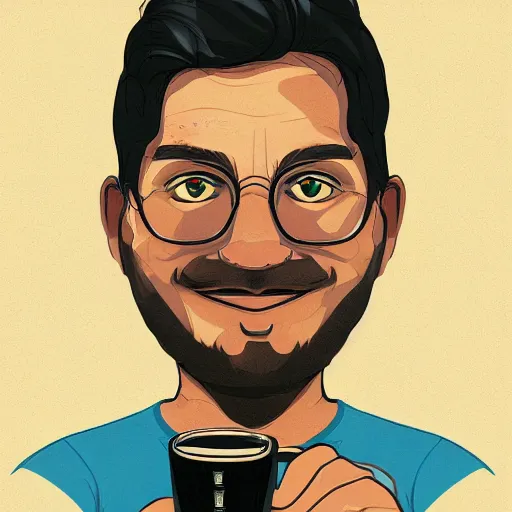 Image similar to guy named luis barlock. coffee addict. chubby face. centered median photoshop filter cutout vector behance hd jesper ejsing!