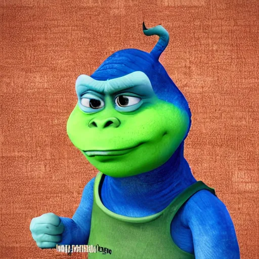 Prompt: blue shrek